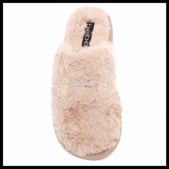BEBE COZY PLUSH CRYSTAL EMBELLISHED SLIPPERS - Picture 5 of 8